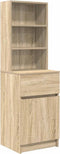vidaXL - Nachtkastje - 39x35x125 - cm - bewerkt - hout - sonoma - eikenkleurig