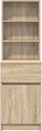 vidaXL - Nachtkastje - 39x35x125 - cm - bewerkt - hout - sonoma - eikenkleurig