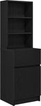 vidaXL - Nachtkastje - 39x35x125 - cm - bewerkt - hout - wit