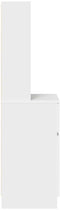 vidaXL - Nachtkastje - 39x35x125 - cm - bewerkt - hout - wit
