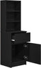 vidaXL - Nachtkastje - 39x35x125 - cm - bewerkt - hout - wit