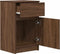 vidaXL - Nachtkastje - 39x35x65 - cm - bewerkt - hout - bruin - eikenkleur