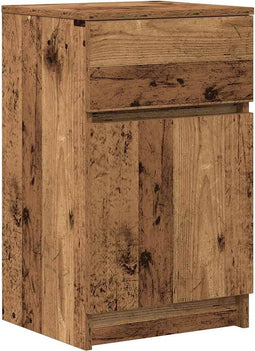 vidaXL - Nachtkastje - 39x35x65 - cm - bewerkt - hout - oud - houtkleurig