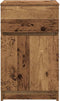 vidaXL - Nachtkastje - 39x35x65 - cm - bewerkt - hout - oud - houtkleurig
