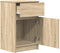 vidaXL - Nachtkastje - 39x35x65 - cm - bewerkt - hout - sonoma - eikenkleurig