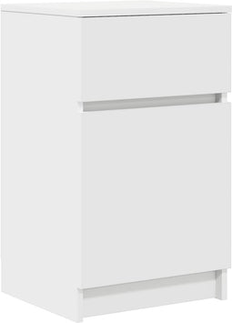 vidaXL - Nachtkastje - 39x35x65 - cm - bewerkt - hout - wit