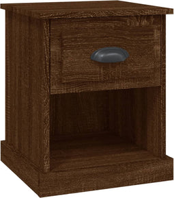 vidaXL - Nachtkastje - 39x39x47,5 - cm - bewerkt - hout - bruin - eikenkleur