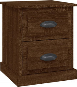 vidaXL - Nachtkastje - 39x39x47,5 - cm - bewerkt - hout - bruin - eikenkleur