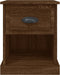 vidaXL - Nachtkastje - 39x39x47,5 - cm - bewerkt - hout - bruin - eikenkleur