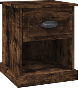 vidaXL - Nachtkastje - 39x39x47,5 - cm - bewerkt - hout - gerookt - eiken