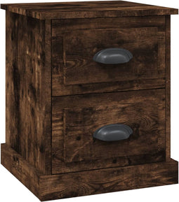 vidaXL - Nachtkastje - 39x39x47,5 - cm - bewerkt - hout - gerookt - eiken