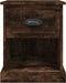 vidaXL - Nachtkastje - 39x39x47,5 - cm - bewerkt - hout - gerookt - eiken