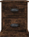 vidaXL - Nachtkastje - 39x39x47,5 - cm - bewerkt - hout - gerookt - eiken