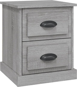 vidaXL - Nachtkastje - 39x39x47,5 - cm - bewerkt - hout - grijs - sonoma - eikenkleur