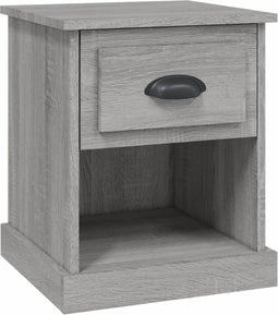 vidaXL - Nachtkastje - 39x39x47,5 - cm - bewerkt - hout - grijs - sonoma - eikenkleur