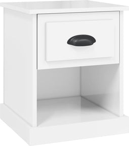 vidaXL - Nachtkastje - 39x39x47,5 - cm - bewerkt - hout - hoogglans - wit