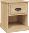 vidaXL - Nachtkastje - 39x39x47,5 - cm - bewerkt - hout - sonoma - eikenkleurig