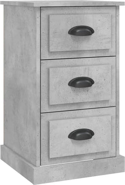 vidaXL - Nachtkastje - 39x39x67 - cm - bewerkt - hout - betongrijs