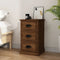 vidaXL - Nachtkastje - 39x39x67 - cm - bewerkt - hout - bruin - eikenkleur