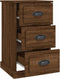vidaXL - Nachtkastje - 39x39x67 - cm - bewerkt - hout - bruin - eikenkleur