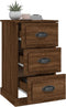 vidaXL - Nachtkastje - 39x39x67 - cm - bewerkt - hout - bruin - eikenkleur