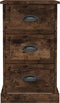 vidaXL - Nachtkastje - 39x39x67 - cm - bewerkt - hout - gerookt - eikenkleurig