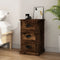 vidaXL - Nachtkastje - 39x39x67 - cm - bewerkt - hout - gerookt - eikenkleurig