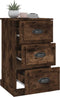 vidaXL - Nachtkastje - 39x39x67 - cm - bewerkt - hout - gerookt - eikenkleurig