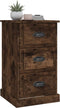 vidaXL - Nachtkastje - 39x39x67 - cm - bewerkt - hout - gerookt - eikenkleurig