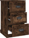 vidaXL - Nachtkastje - 39x39x67 - cm - bewerkt - hout - gerookt - eikenkleurig