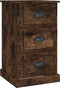 vidaXL - Nachtkastje - 39x39x67 - cm - bewerkt - hout - gerookt - eikenkleurig