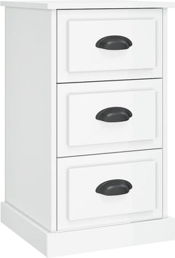 vidaXL - Nachtkastje - 39x39x67 - cm - bewerkt - hout - hoogglans - wit