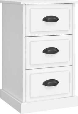 vidaXL - Nachtkastje - 39x39x67 - cm - bewerkt - hout - wit