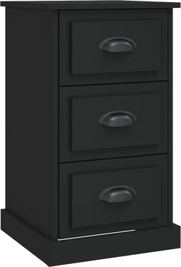 vidaXL - Nachtkastje - 39x39x67 - cm - bewerkt - hout - zwart