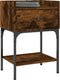 vidaXL - Nachtkastje - 40,5x31x60 - cm - bewerkt - hout - gerookt - eikenkleurig