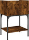 vidaXL - Nachtkastje - 40,5x31x60 - cm - bewerkt - hout - gerookt - eikenkleurig