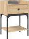 vidaXL - Nachtkastje - 40,5x31x60 - cm - bewerkt - hout - sonoma - eikenkleurig