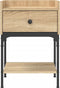vidaXL - Nachtkastje - 40,5x31x60 - cm - bewerkt - hout - sonoma - eikenkleurig