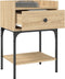 vidaXL - Nachtkastje - 40,5x31x60 - cm - bewerkt - hout - sonoma - eikenkleurig