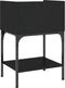 vidaXL - Nachtkastje - 40,5x31x60 - cm - bewerkt - hout - zwart