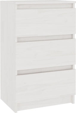 vidaXL - Nachtkastje - 40x29,5x64 - cm - massief - grenenhout - wit
