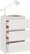 vidaXL - Nachtkastje - 40x29,5x64 - cm - massief - grenenhout - wit