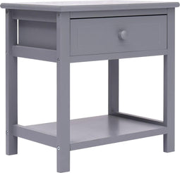 vidaXL - Nachtkastje - 40x29x42 - cm - paulowniahout - grijs