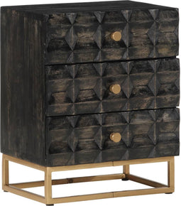 vidaXL - Nachtkastje - 40x29x50 - cm - massief - mangohout