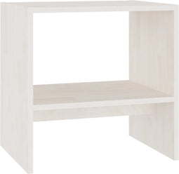vidaXL - Nachtkastje - 40x30,5x40 - cm - massief - grenenhout - wit