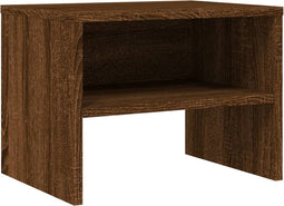 vidaXL - Nachtkastje - 40x30x30 - cm - bewerkt - hout - bruin - eikenkleur
