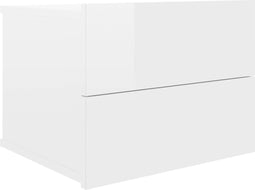 vidaXL - Nachtkastje - 40x30x30 - cm - bewerkt - hout - hoogglans - wit