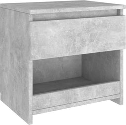 vidaXL - Nachtkastje - 40x30x39 - cm - bewerkt - hout - betongrijs