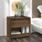 vidaXL - Nachtkastje - 40x30x39 - cm - bewerkt - hout - bruin - eikenkleur