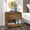 vidaXL - Nachtkastje - 40x30x39 - cm - bewerkt - hout - gerookt - eikenkleurig